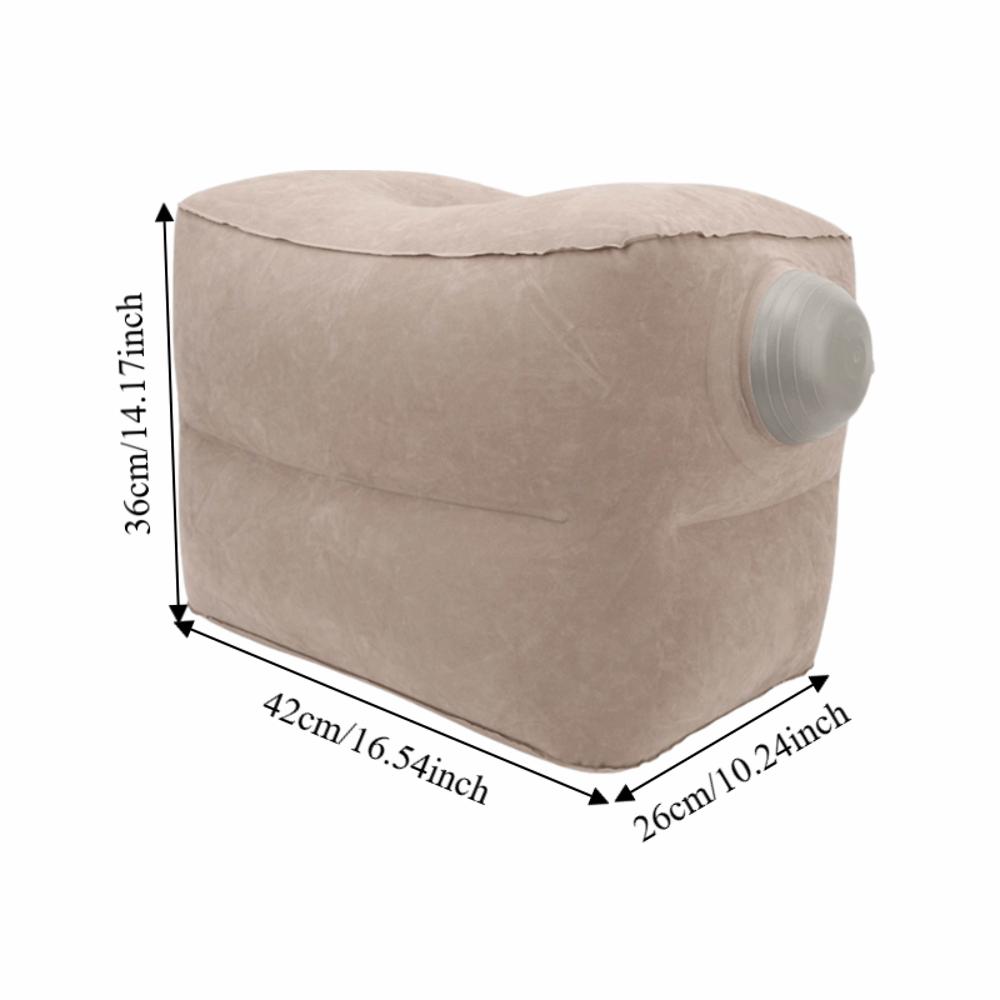 PVC Flocking Foot Rest Pillow Two Layer Reducing Fatigue Pillow Inflatable Foot Pillow  Office Use