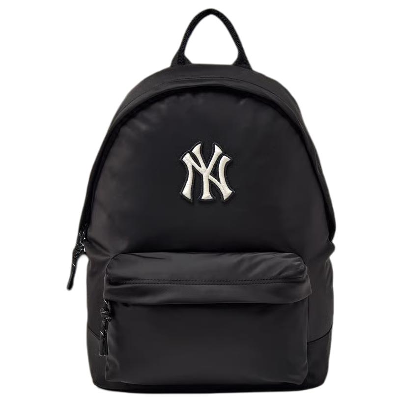 MLB New York Yankees 25FW Brand Logo Zipper Nylon Backpack Unisex Backpack Black 3ABKB045N-50BKS Black