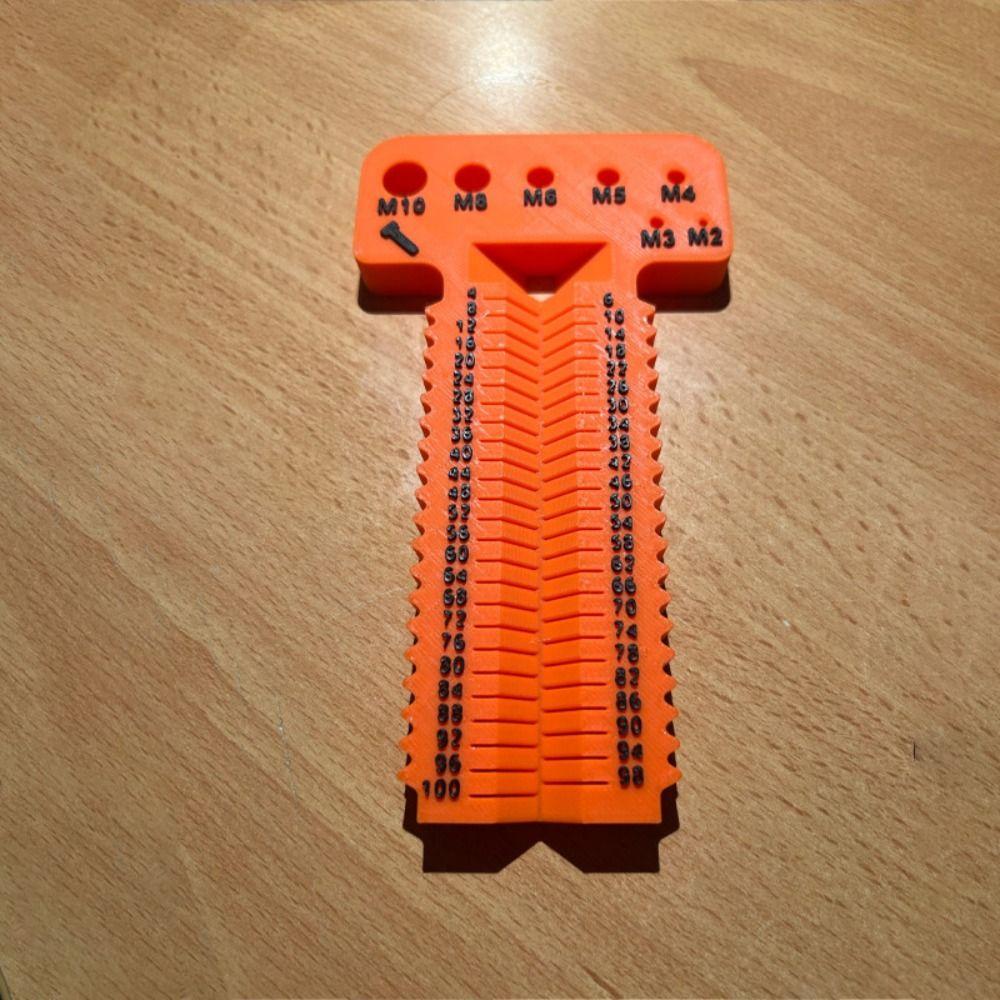 T-Square Wire Screw Measuring Tool 4-100mm 3D Printing Thread Pitch Gauge Measurement Ruler Plastic M2-M10 Architect Ruler