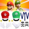 Sombrero de Sol Octogonal Oficial de Personaje Mario para Adulto, Gorra de Béisbol y Set de Accesorios