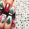1 Sheet Christmas Nail Stickers Red White Snowflake Santa Elk Bow Self Adhesive Nail Art Decals For Holiday Manicure Decor
