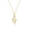 Exquisite Spirit Snake Diamond Pendant Necklace - Gold Thin Chain for Women