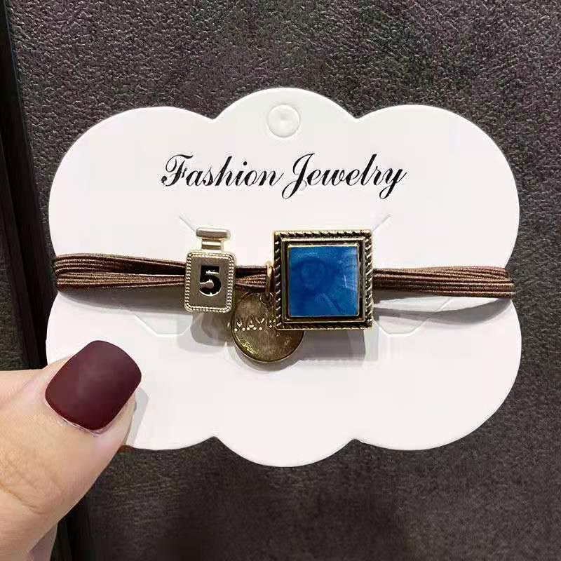 Резинка для волос в стиле ретро-флакона духов - корейская эластичная лента двойного назначения синий