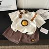 Korean Style 3D Cartoon Kids Summer Two-Piece Set: Cute Short Sleeve & Shorts