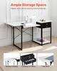 Sewing Table, Multipurpose Sewing Machine Table with Drawers, Foldable Side Shelf, Adjustable Shelf, Steel Legs, Computer Desk for Home, Fashion