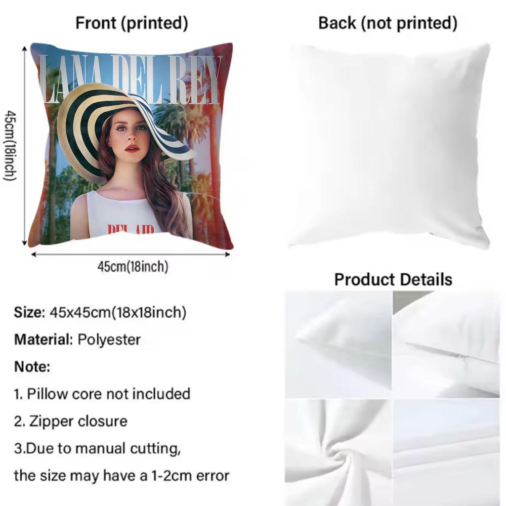 L-Lana Del Reys Kuddfodral Bekvämt Vändbart Kuddfodral Perfekt för Bil Soffa Sovrum & Mer
