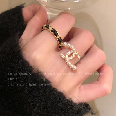 Hepburn Style Fashion Pearl Zir*****pen Ring Women's Niche Design Index Finger Ring Personalized Jewelry Women
