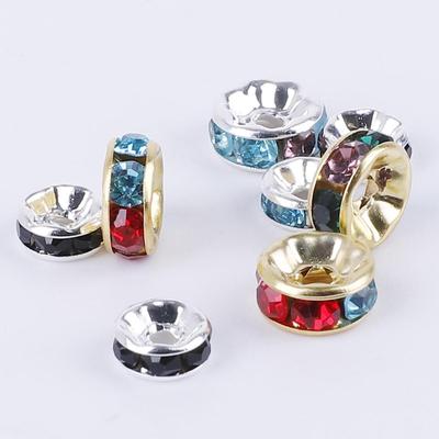 50Pcs Plating Diamond Accessories Crystal Iron Loose Beads For Jewelry Making DIY Bracelet Necklace Earring