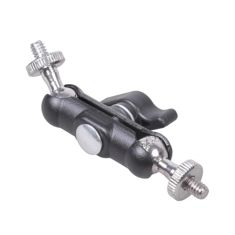 Heavy Duty Double Metal Disc 1/4" Thread Adapter Support 360 Degree Rotating For Camera Mic Light Stand Mounting Bracket