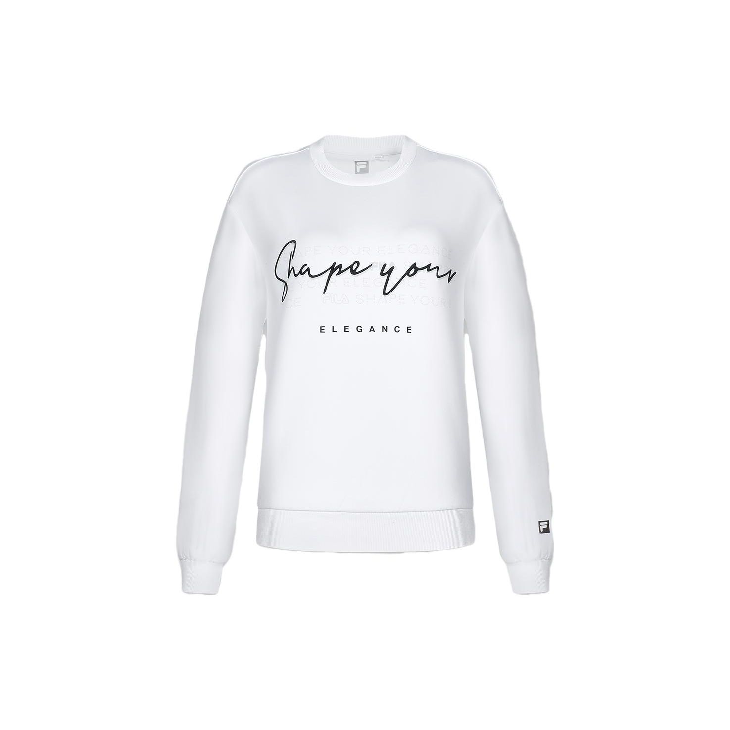 

FILA Letter Print Fitness Pullover Sweatshirt Women sweatshirt Jade-White A11W341215F-WT S