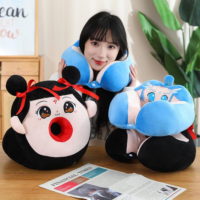 Nezha & Ao Bing Anime Plush Pillow - Office Nap Pillow & Birthday Gift