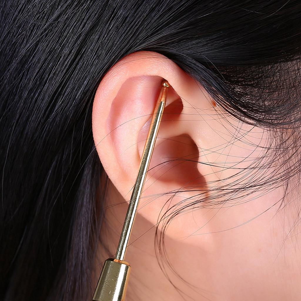 Acupuncture Points Detector Probe Facial Ear Acupoints Spring Needle Massage Roller (Gold)