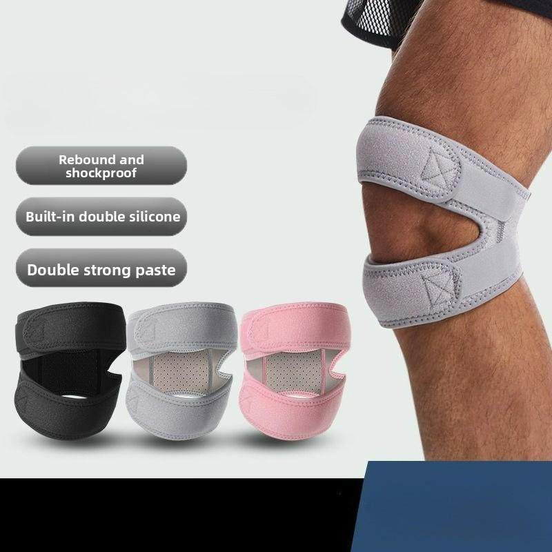 1Pc Sports Knee Pad Double Strip Adjustable Knee Strap Protect Knee Shock Absorption, Breathable and Non-slip for Running