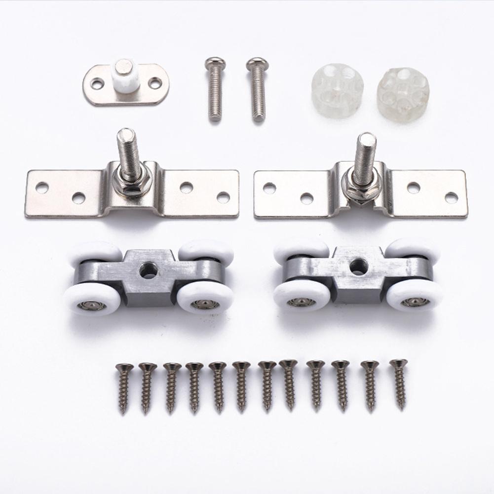 2pcs Sliding Door Roller Hardware Slide Doors Pulley 4-Wheels Glass Door Hanging Rail Track Pulley Silent Nylon Wheels