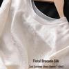 Silk Floral Brocade T-shirt - Cool, Breathable Summer Short Sleeve