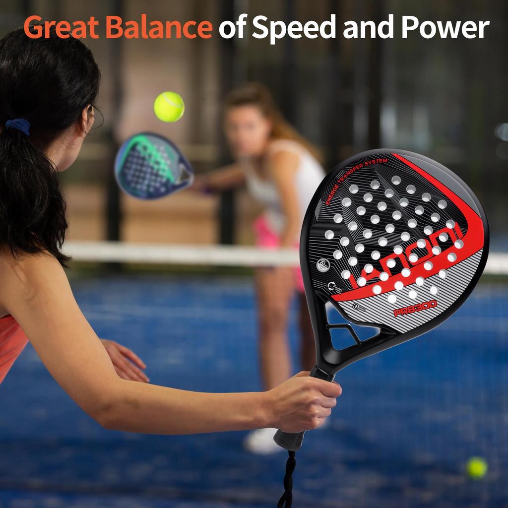 IANONI PR8300 RED Paddle Tennis Racket Carbon Fiber Custom Logo EVA Foam Core Grip Padel Racket