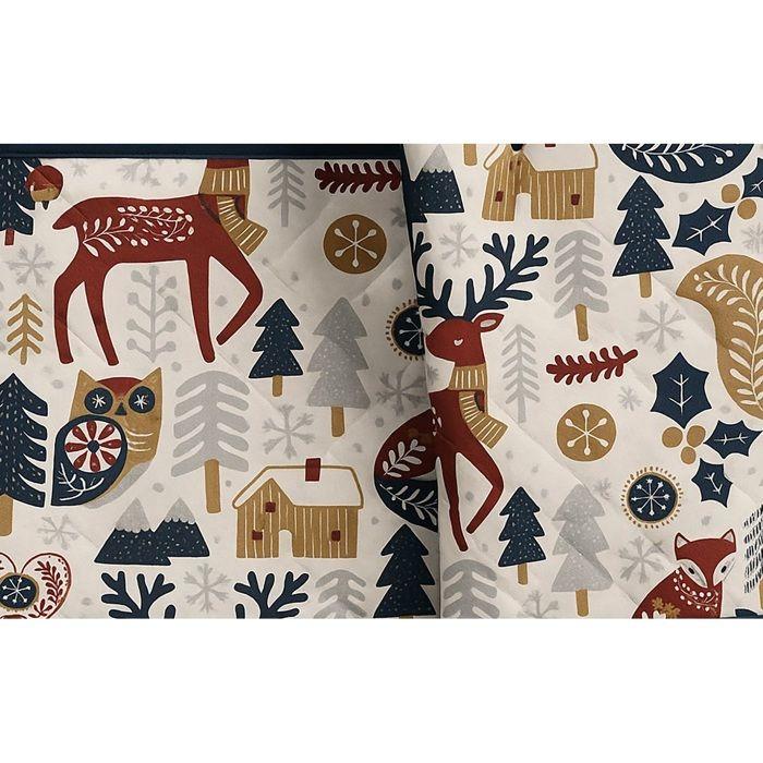 Gant et manique de cuisine - Animaux d'hiver - 100% coton - 20x20 cm - Lavable en machine