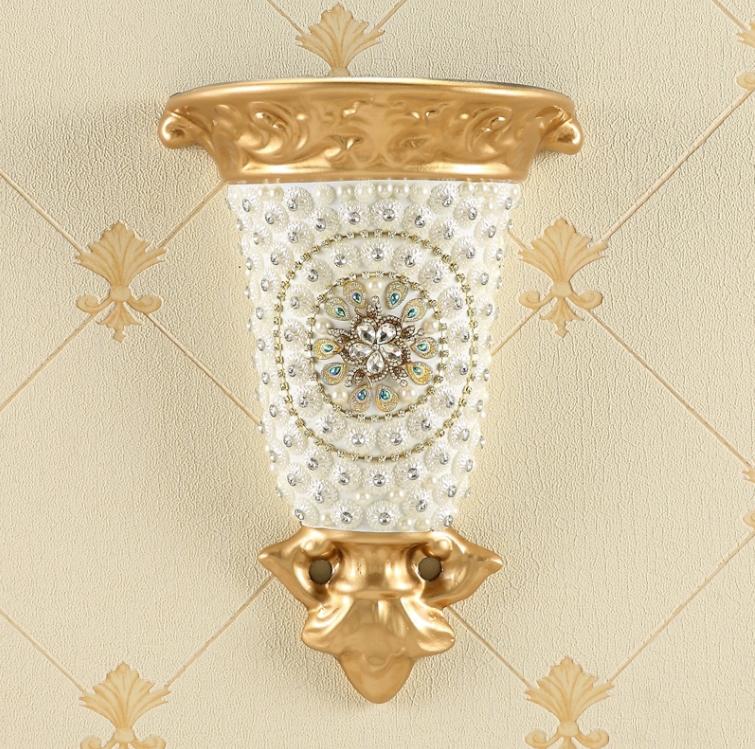 Luksusowe wiszące na ścianę wazony z żywicy z diamentami, doniczki na sztuczne kwiaty, rękodzieło, dekoracje na ścianę tła telewizora w salonie