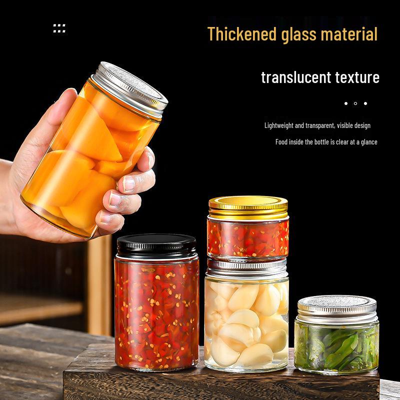 Haushalts-Luftdichte Glasbehälter für Honig, Marmelade, Einlegen, Chiliöl und Getreide