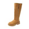 [Fanfna] Retro long snow boots women's 2025 autumn new velvet thickened warm fashionable versatile boots