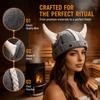 Cappello a Vapore Isolante in Lana Divertente Casco con Corna Cosplay Halloween Nordico Prop Costume Cosplay