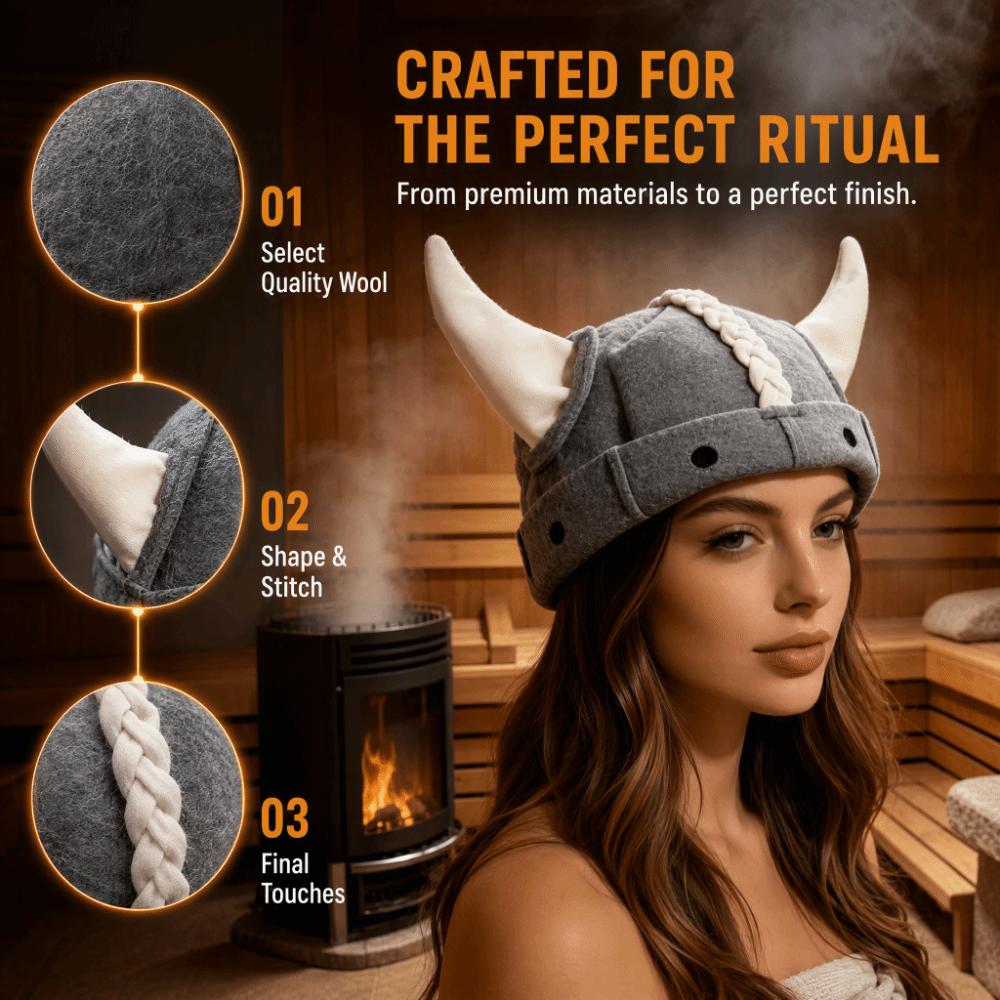 Cappello a Vapore Isolante in Lana Divertente Casco con Corna Cosplay Halloween Nordico Prop Costume Cosplay