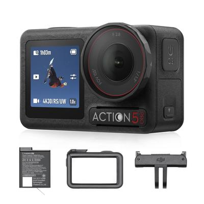 DJI Akční kamera Osmo Action 5 Pro Essential Kompaktní s duálním OLED displejem pro obraz objektu Sportovní nositelná videokamera [Exkluzivně na Amazonu] Combo, 1/1,3palcový