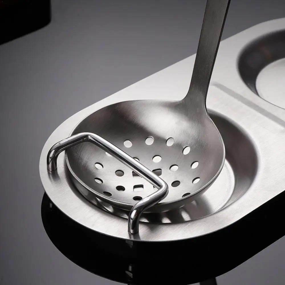 Creative Soup Spoon Holder Stainless Steel Serving Spoon Rack Spoon Rest  Kitchen Utensils