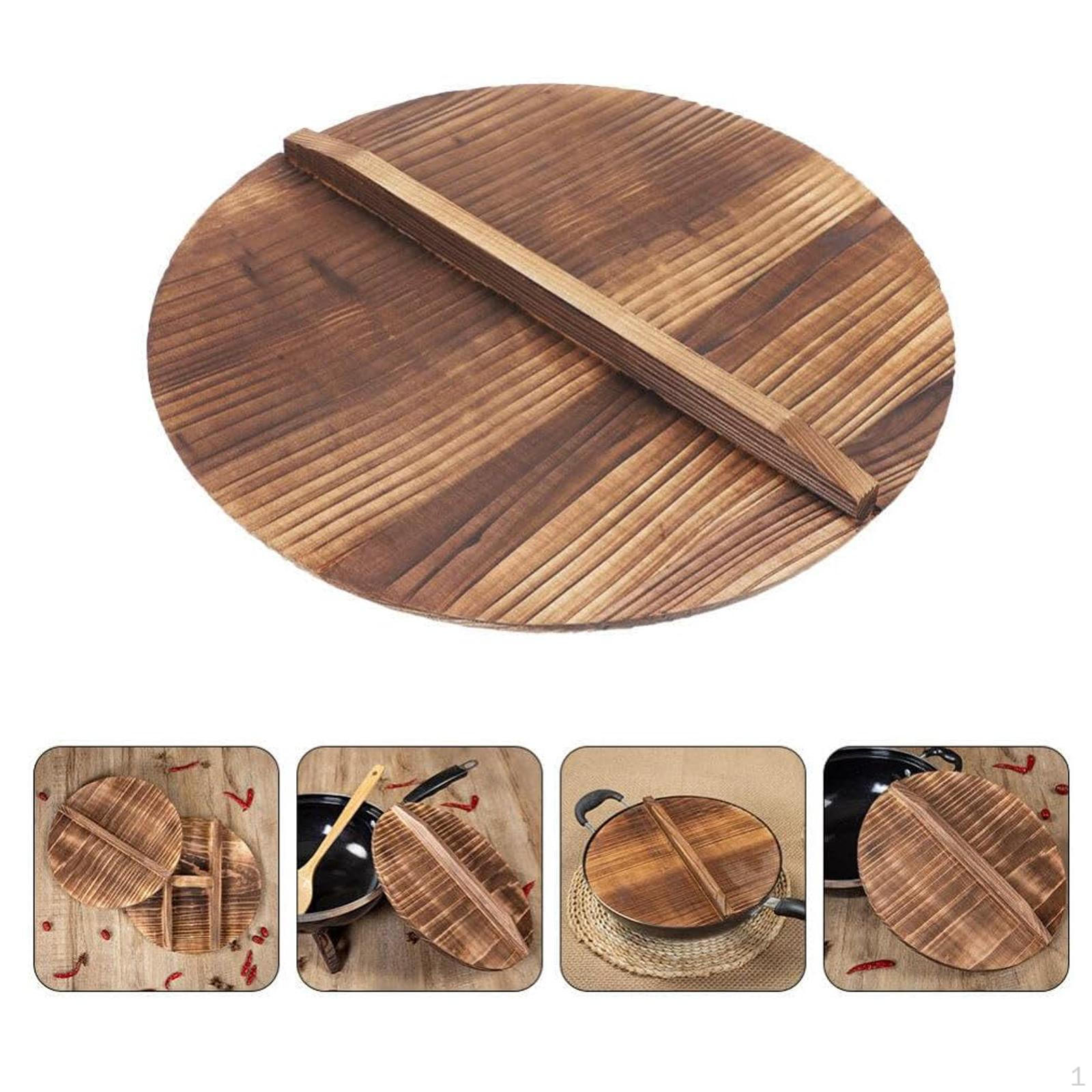 

Универсальная деревянная крышка для сковороды с ручкой кухонный аксессуар 24cm