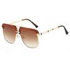 New fashionable retro double beam large frame sunglasses ins personalized casual versatile street shot anti-ultraviolet sunglasses tide