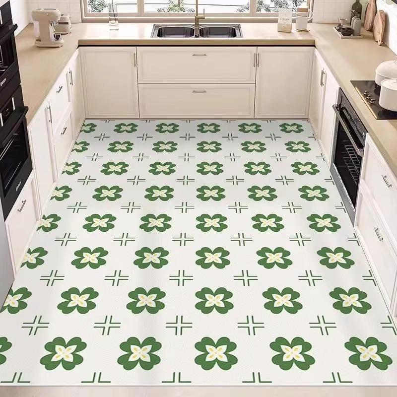 Pvc Leather Washable Kitchen Floor Mat Scrubbable Waterproof Non-Slip Carpet Dirt-Resistant Oil-Resistant Scratch-Resistant Rug