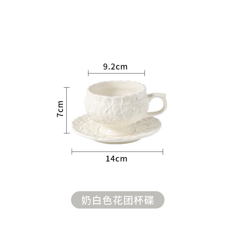 Elegant Vintage English Relief Ceramic Coffee Cup Set With Teapot Dessert Plates Afternoon Tea