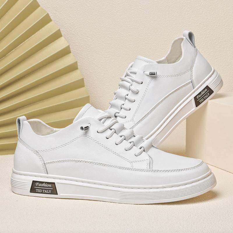 Fashion 2025 New Men Fashion Lace-up Outdoor Antiskid Sneakers Designer Casual Leather Board Shoes Comfy Genuine Leather Running Shoes