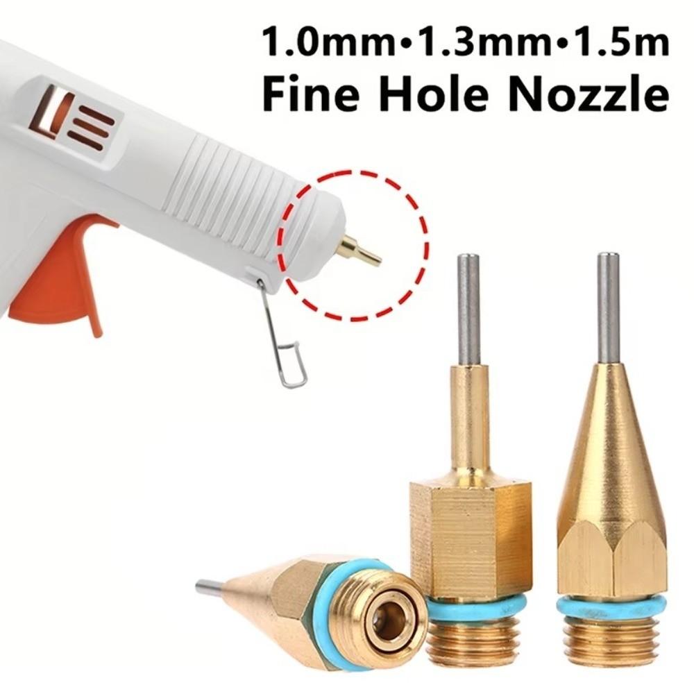 Brass Precision Hot Melt Glue Nozzle Head Repair Accessories Diameter 1mm/1.3mm Glue Nozzle Head Jewelry Making Nozzle
