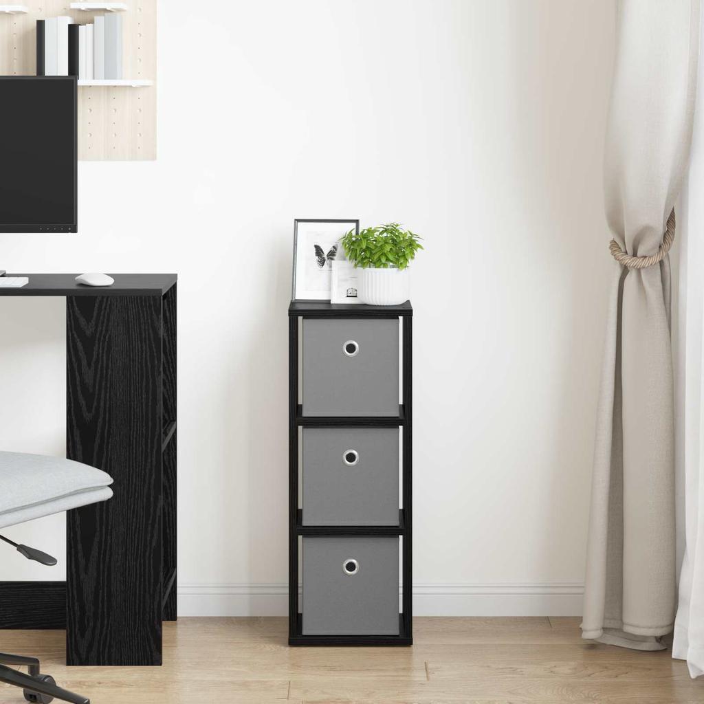 Sideboard in Black Oak Look 25.5 x 22 x 69.5 cm