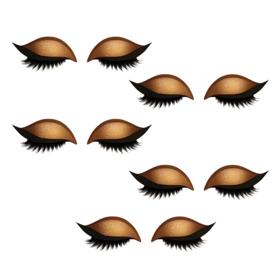 1/2/3/4/5 Pairs Lazy Eye Shadow Eyelash Patch 2-in-1 Eyeshadow Eyelashes Makeup Stickers