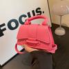 Pure Color Minimalist Handbag Fashionable Single Shoulder Crossbody Bag Women's Faux Leather Square Purse KTB