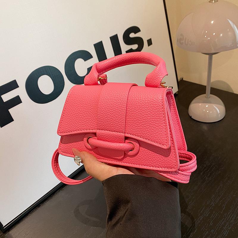 Pure Color Minimalist Handbag Fashionable Single Shoulder Crossbody Bag Women's Faux Leather Square Purse KTB