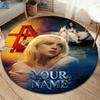 Billie Eilish Custom Name Round Area Rug,Carpet Rug for Living Room Bedroom Sofa Playroom Decor,Non-slip Floor Mat