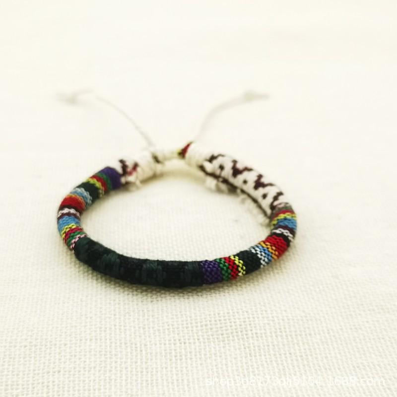 Colorful Bohemian Ethnic Hand-Woven Bracelet: Versatile Surfer Style for Teenagers