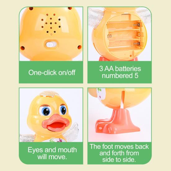 Electric Singing Dancing Animal Toy Cartoon Duck Rabbit Frog Bee Toy Toddlers Boys Girls Interactive Wiggling Animal Musical Toy