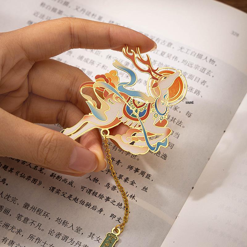 Dunhuang Murals Mogao Grottoes Apsaras Metal Cutout Pendant Bookmark - Classical Chinese Style by Palace Museum