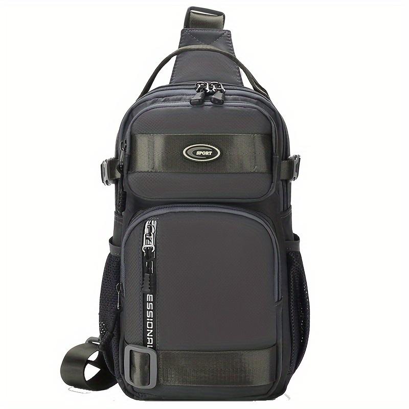 Unisex Sling Backpack Lightweight Nylon Crossbody Bag with Multiple Compartments, Casual Style for Outdoor, Cycling & Everyday Use