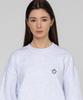 GRAVER [Unisex] White Odd Flower Embroidered Sweatshirt_Melange White