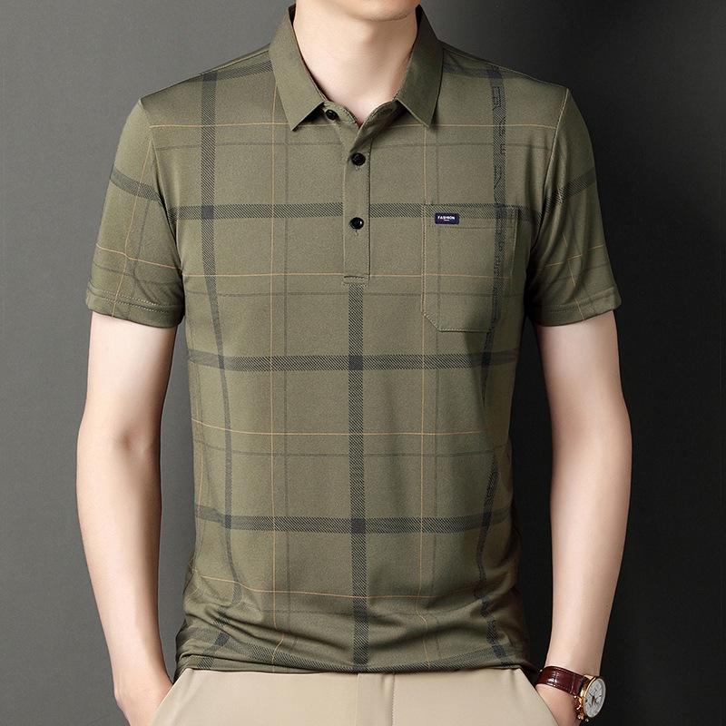 Casual Men's Short Sleeve Versatile Summer Breathable Printedpolo