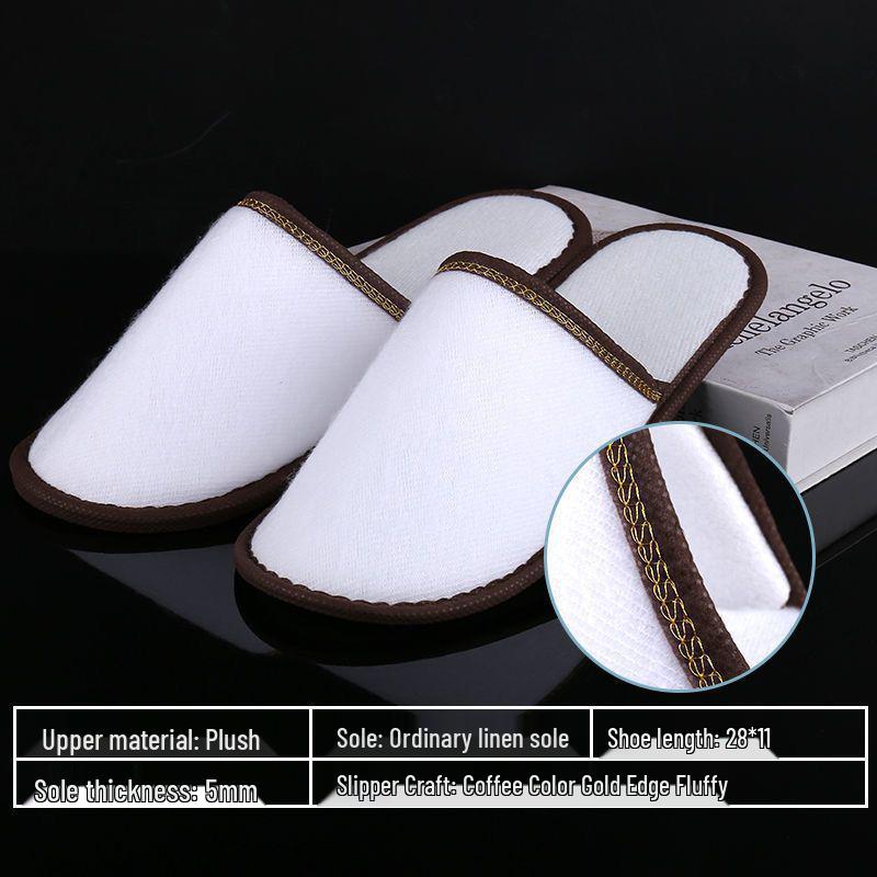 Customizable Gold-Edge Disposable Slippers for Hotels & Travel