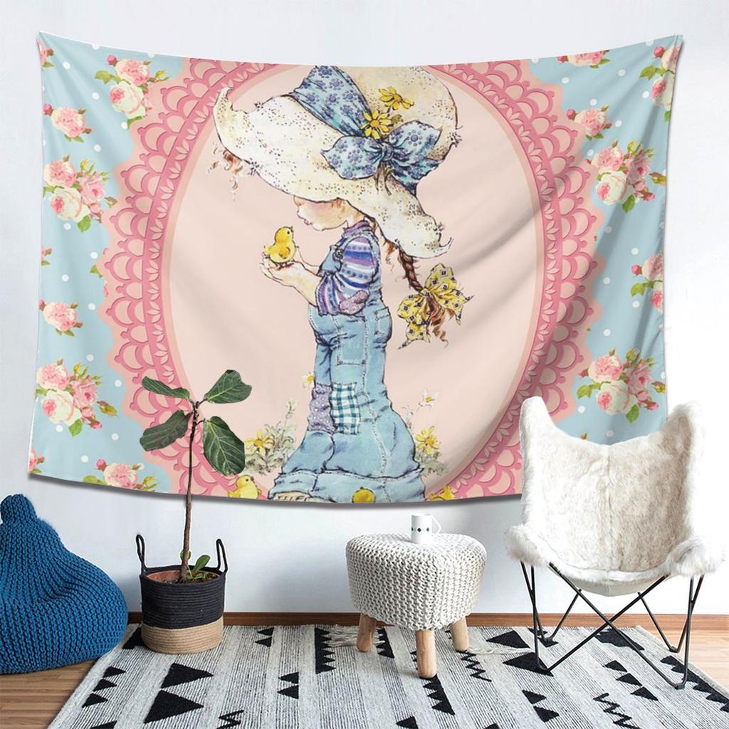 Kawaii Sarah Kay Tapestry Wall Hanging Aesthetic Home Decoration Tapestries for Living Room Bedroom