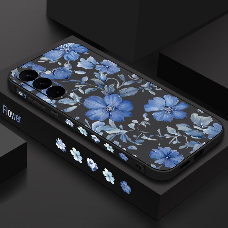 Schutzhülle mit Blumenmuster und Lanyard für Samsung Galaxy S23 S24 Ultra A55 A54 5G A56 S25 A53 A52 A14 A34 A15 A35 S20 FE S21 S22 Ultra Shockproof Capa