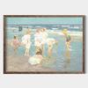 Vintage Beach Play Scene Childrenes Summer Posters Canvas Printing Coastal Wall Art Picture for Living Room Home Decor Gifts