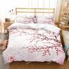 Japanese Duvet Cover Branch of A Flourishing Sakura Tree Flowers Cherry Blossoms Spring Art Polyester Bedding Set FullKing Size